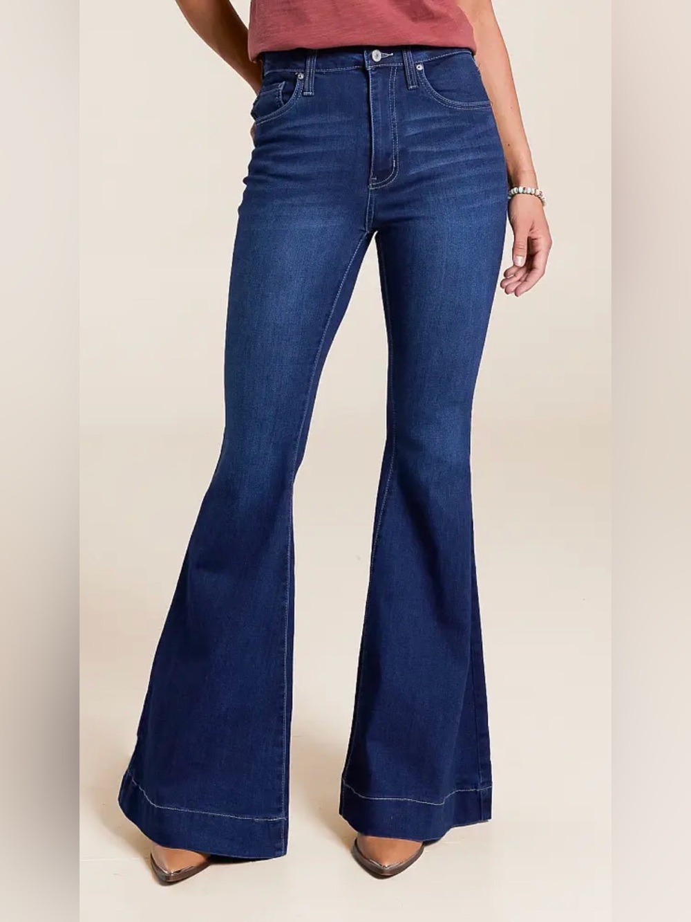 Kancan Braelynn High Rise Super Flare Jeans NWT Size 27/34 - Picture 2 of 13